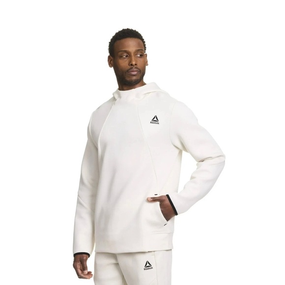 Reebok Men's and Big Men's Momentum Hoodie, Size XL, Relaxed Fit, Off White - Picture 1 of 5